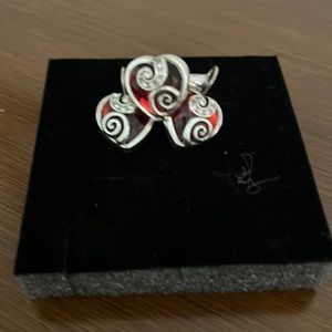 Brighton red heart earrings and ring